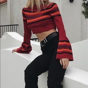 Nasty Gal Red Crop Sweater